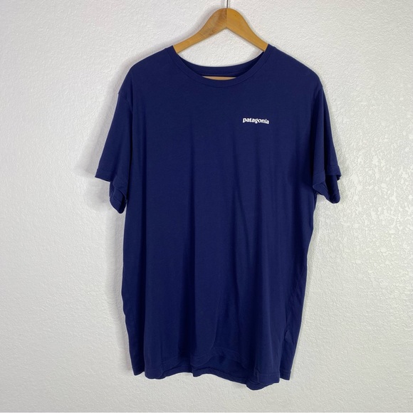 Patagonia Other - Patagonia Navy Blue Logo Slim Fit 100% Organic Responsibili T-Shirt